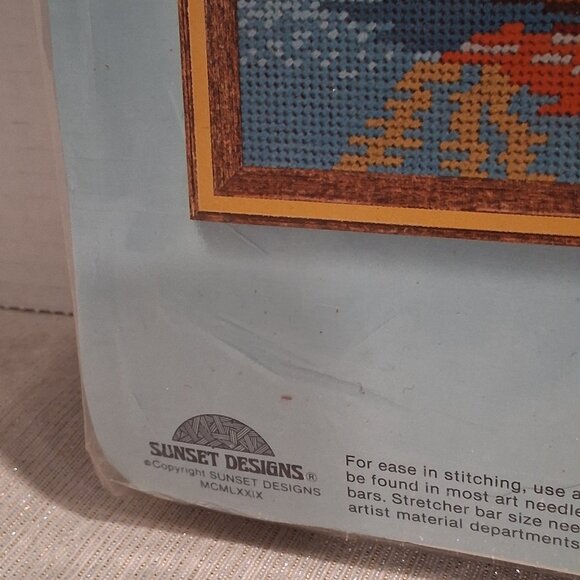 Harbor Reflections Fishing Boats Nautical Needlepoint Kit MCM Vintage 1979 - Picture 2 of 5
